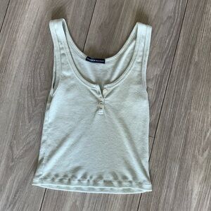 Brandy Melville spring green button tank